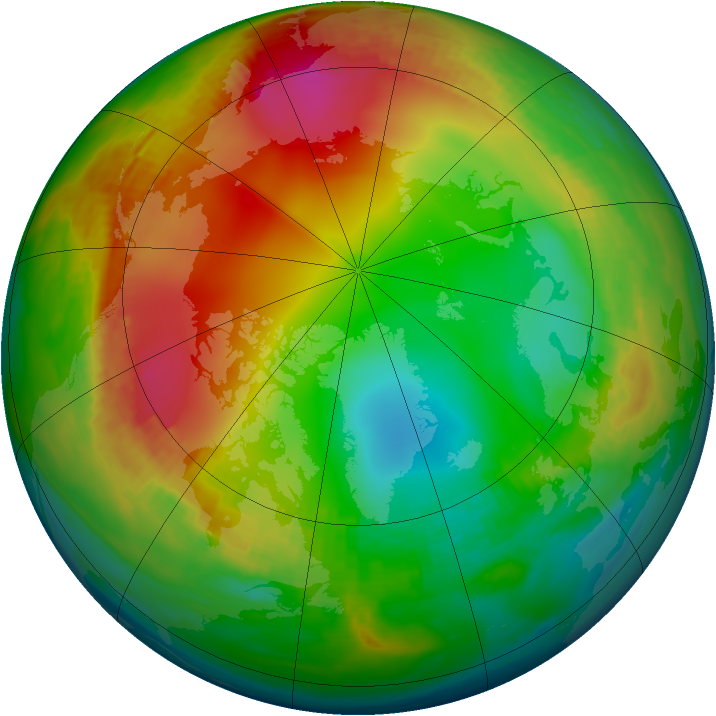 Arctic ozone map for 07 January 1982